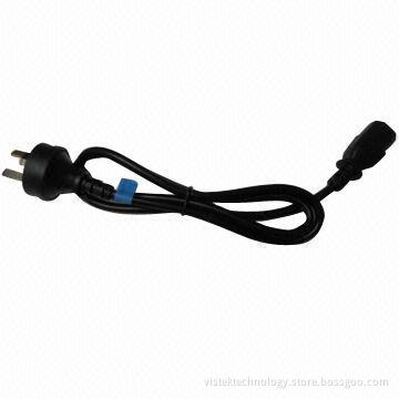 US 3-pin AC Power Cable, C6, Black, 12 - 28AWG